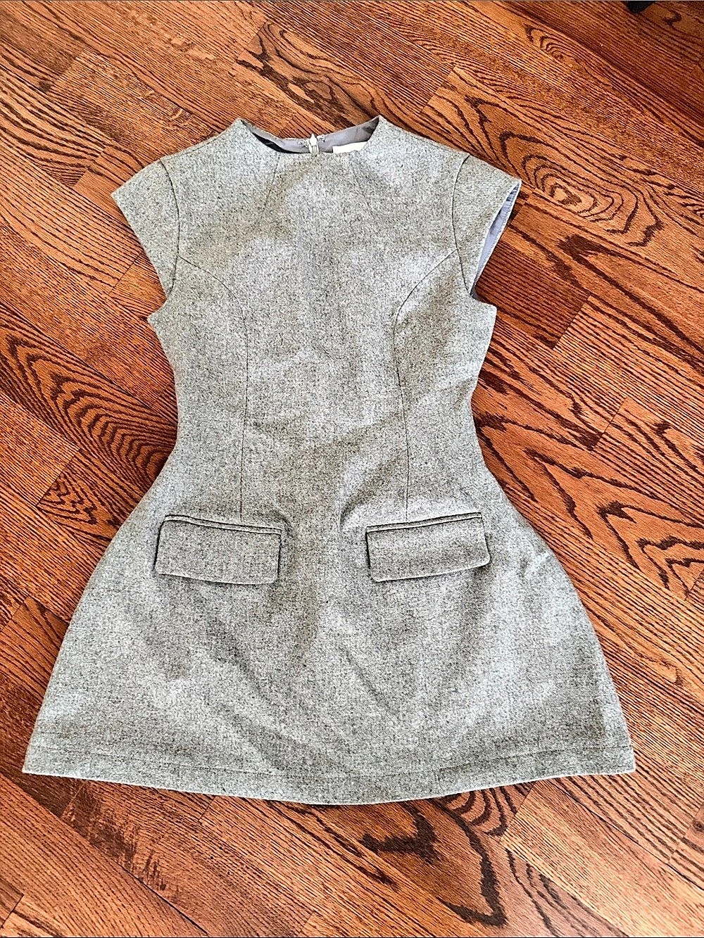 Line & Dot Damson Mini Dress Gray Small
